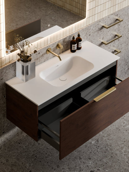 LINEARE 1200 ORCHARD SINGLE DRAWER BATHROOM VANITY WALNUT