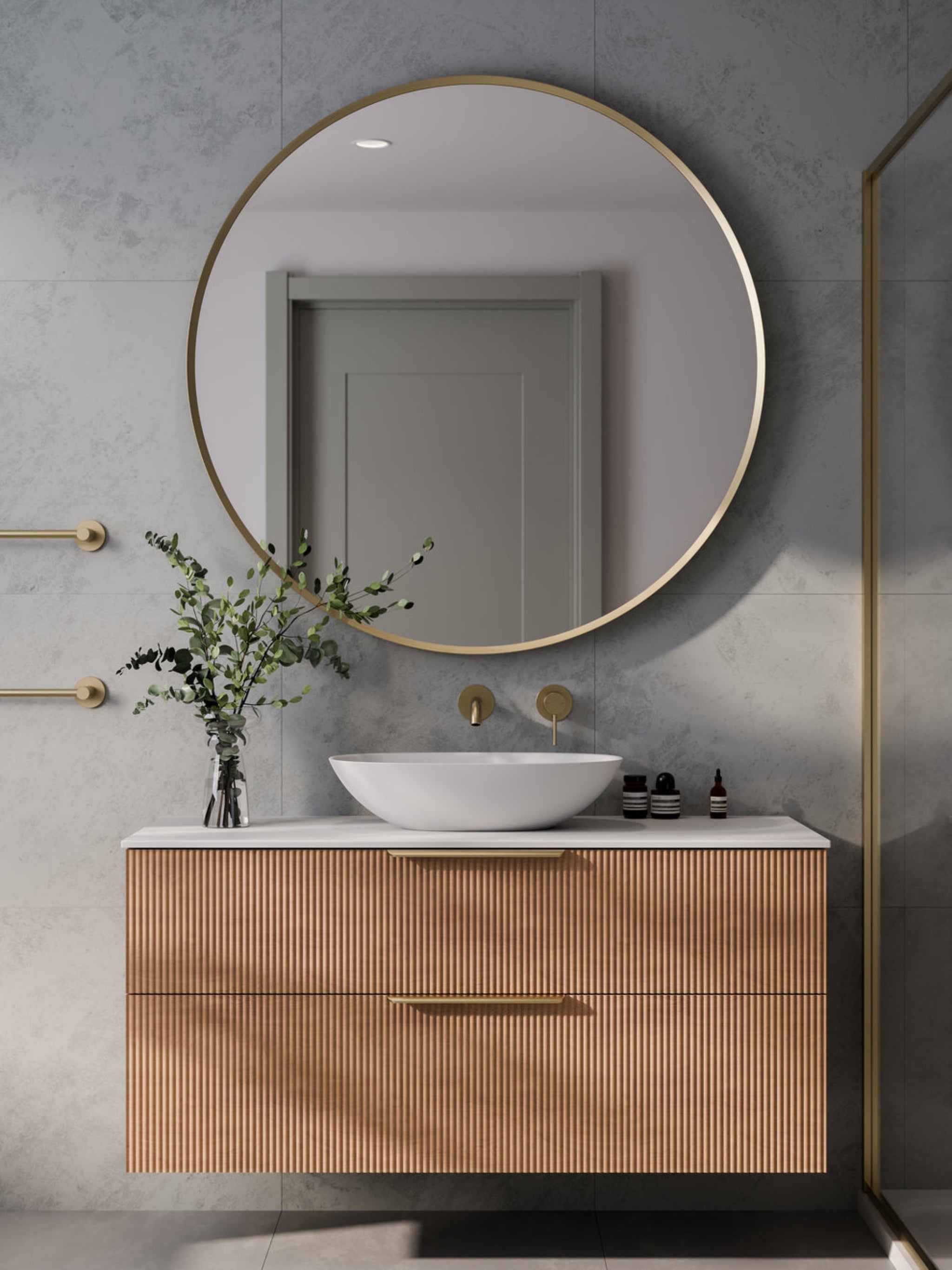NATURE 900 PILLAR VANITY RANGE - SOLID SLAB TOP – Flush Bathroomware