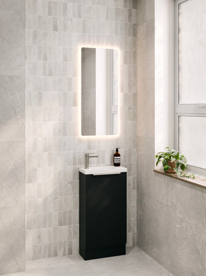 LINEARE 450 PILLAR FLOORSTANDING VANITY - LEFT HINGE