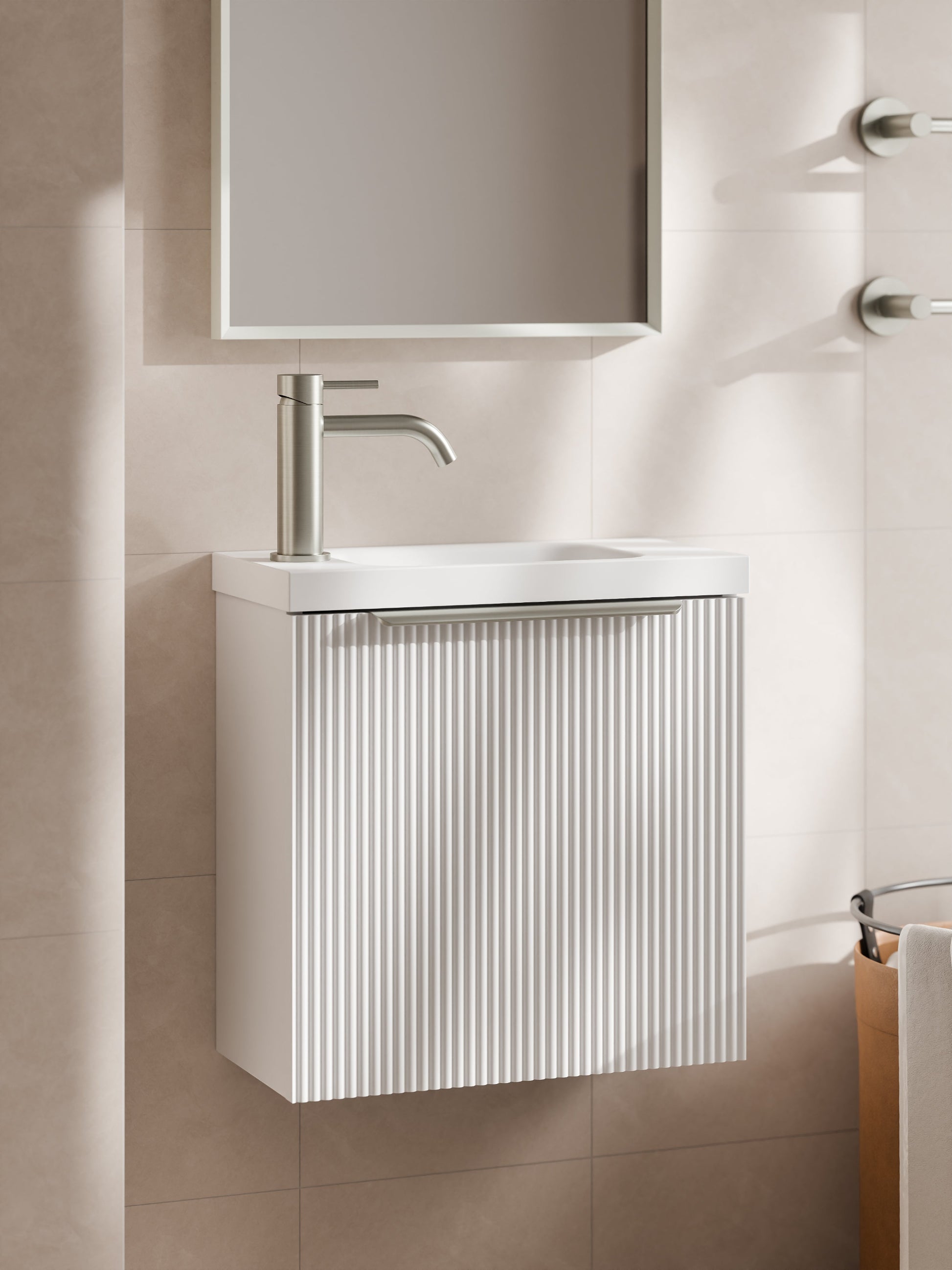 LINEARE 450 PILLAR BATHROOM VANITY MATTE WHITE