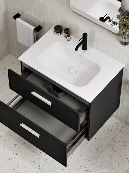 LINEARE 750 AXEL DOUBLE DRAWER VANITY MATTE BLACK