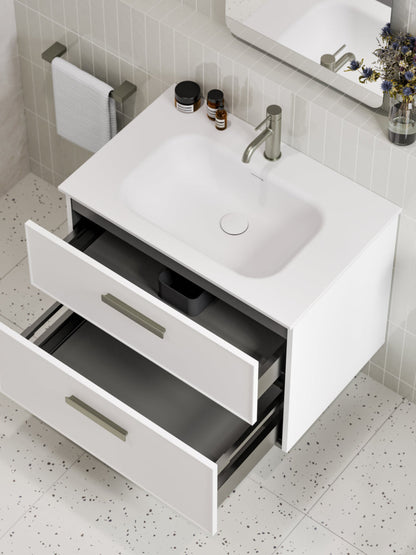 LINEARE 750 AXEL DOUBLE DRAWER VANITY MATTE WHITE