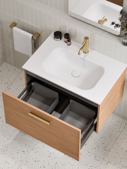 LINEARE 750 AXEL SINGLE DRAWER BATHROOM VANITY DEVON OAK