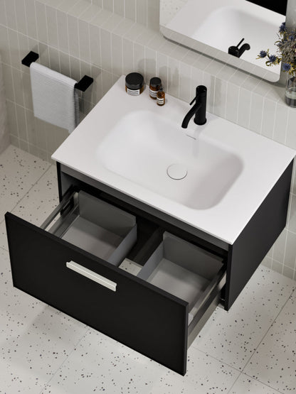 LINEARE 750 AXEL SINGLE DRAWER BATHROOM VANITY MATTE BLACK