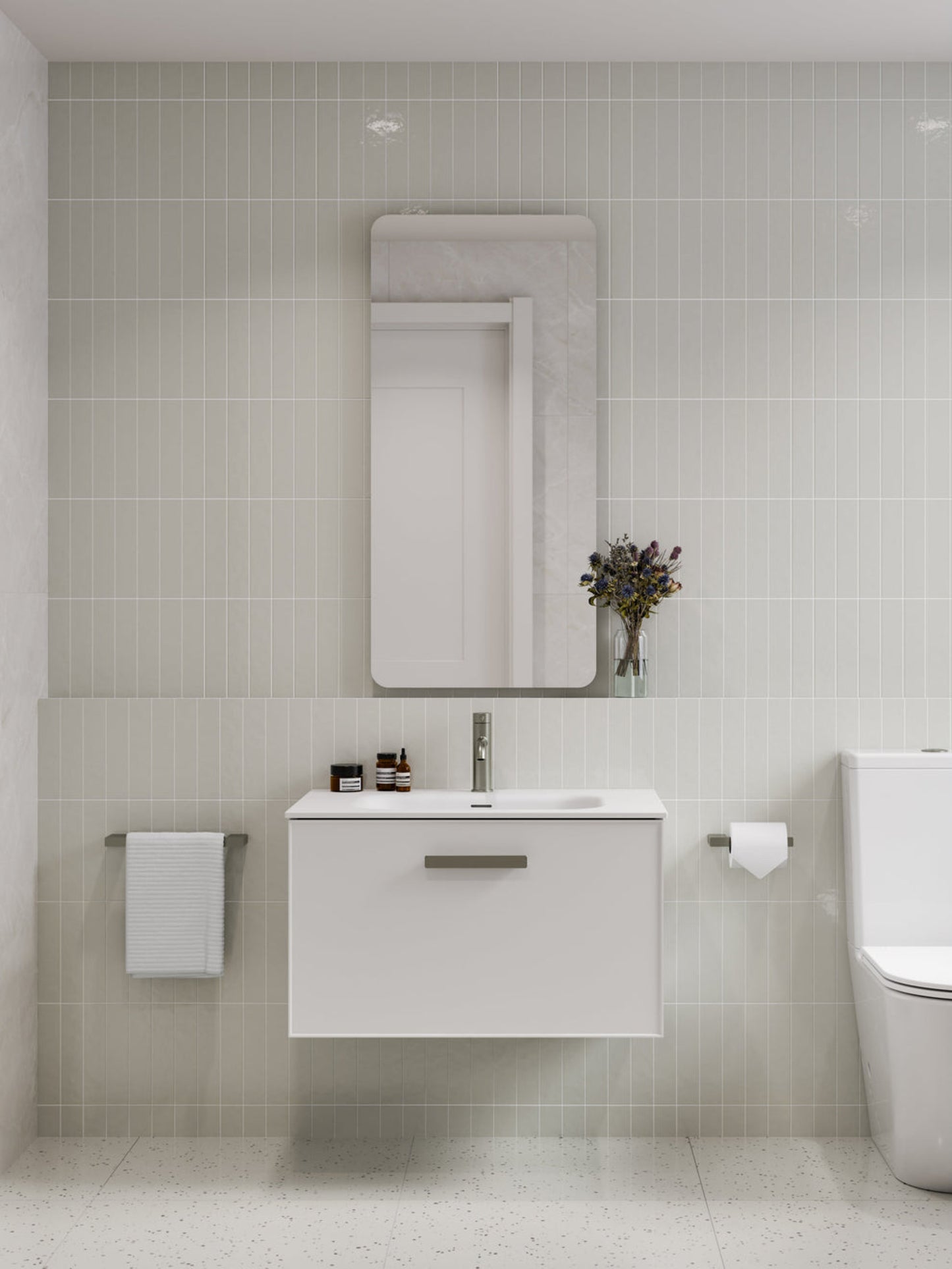 LINEARE 750 AXEL SINGLE DRAWER BATHROOM VANITY MATTE WHITE
