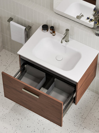 LINEARE 750 AXEL SINGLE DRAWER BATHROOM VANITY WALNUT