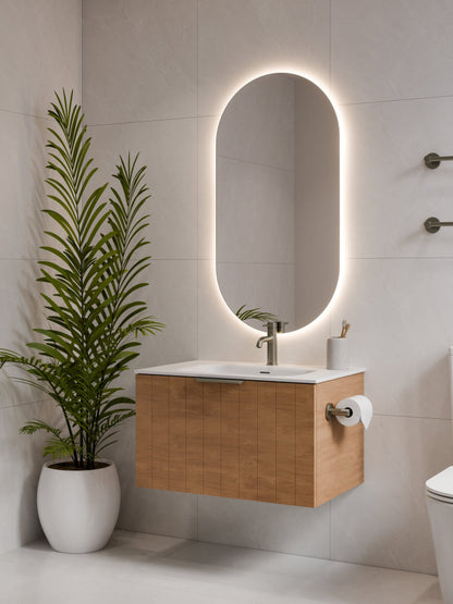 LINEARE 750 COASTAL SINGLE DRAWER BATHROOM VANITY DEVON OAK