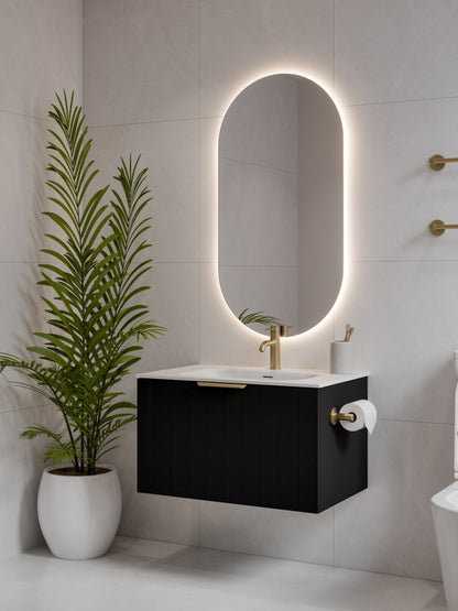 LINEARE 750 COASTAL SINGLE DRAWER BATHROOM VANITY MATTE BLACK