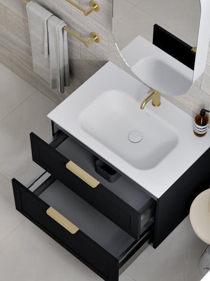 LINEARE 750 LOFT DOUBLE DRAWER BATHROOM VANITY MATTE BLACK