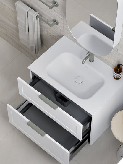 LINEARE 750 LOFT DOUBLE DRAWER BATHROOM VANITY MATTE WHITE