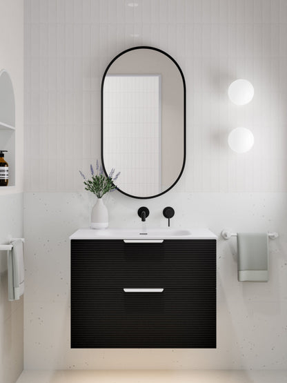 LINEARE 750 ORCHARD DOUBLE DRAWER BATHROOM VANITY MATTE BLACK