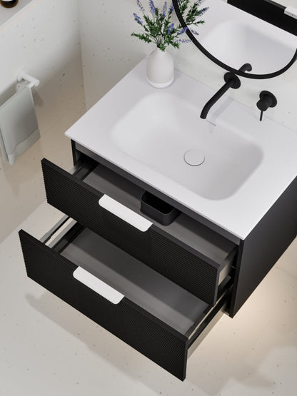 LINEARE 750 ORCHARD DOUBLE DRAWER BATHROOM VANITY MATTE BLACK