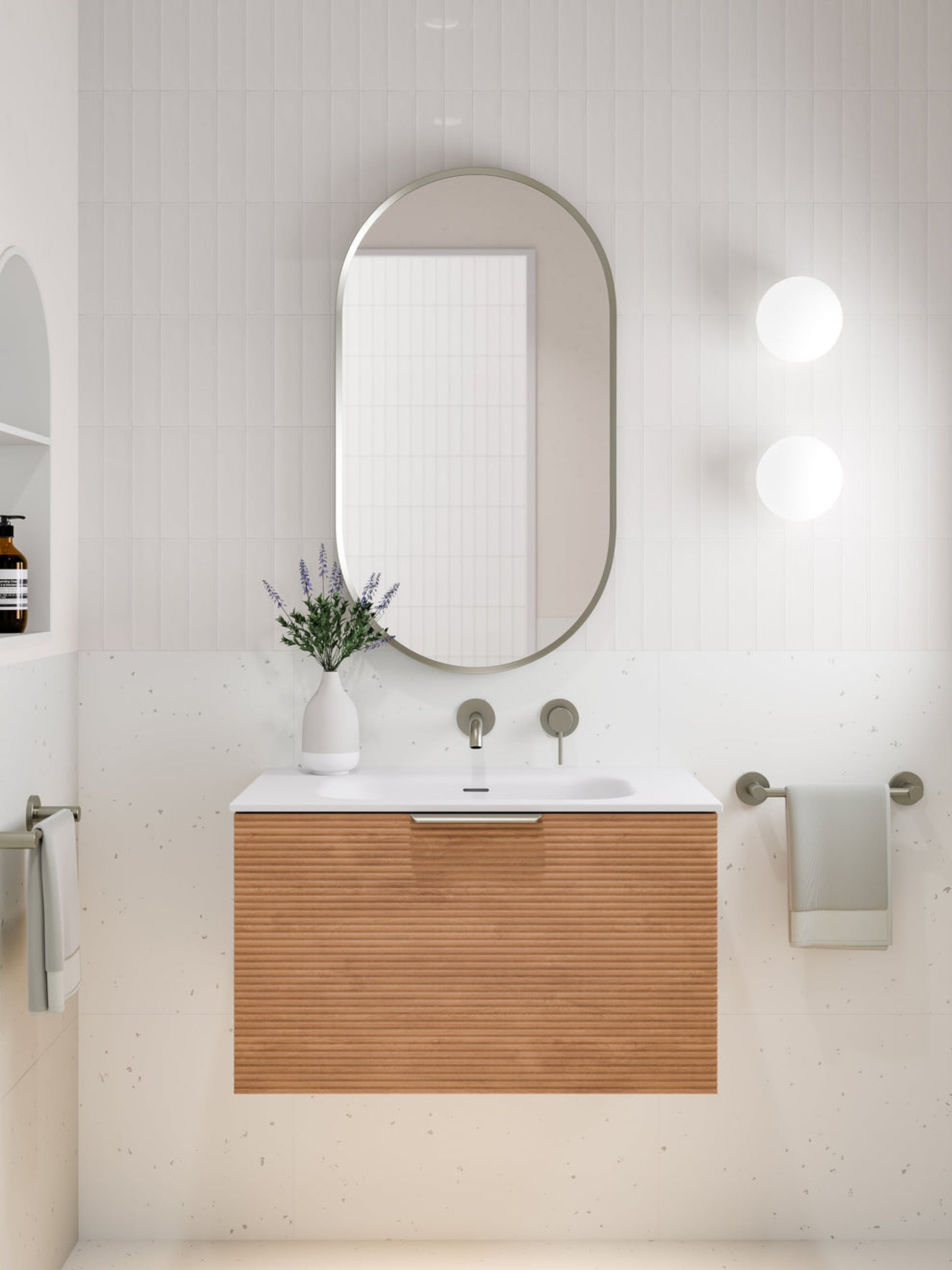 LINEARE 750 ORCHARD SINGLE DRAWER BATHROOM VANITY DEVON OAK