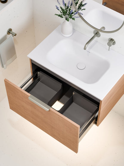 LINEARE 750 ORCHARD SINGLE DRAWER BATHROOM VANITY DEVON OAK