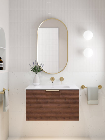 LINEARE 750 ORCHARD SINGLE DRAWER BATHROOM VANITY WALNUT