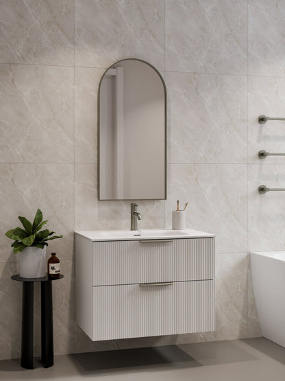 LINEARE 750 PILLAR DOUBLE DRAWER BATHROOM VANITY MATTE WHITE