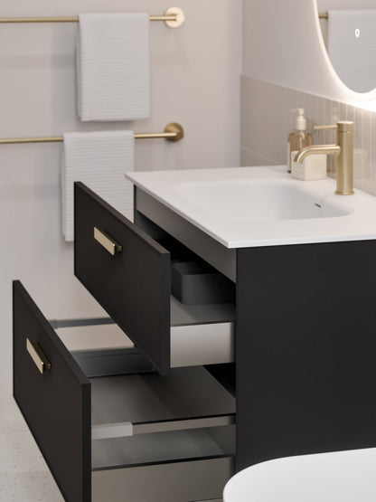 LINEARE 900 AXEL DOUBLE DRAWER BATHROOM VANITY MATTE BLACK