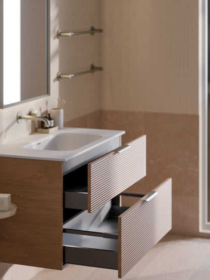 LINEARE 900 ORCHARD DOUBLE DRAWER BATHROOM VANITY DEVON OAK