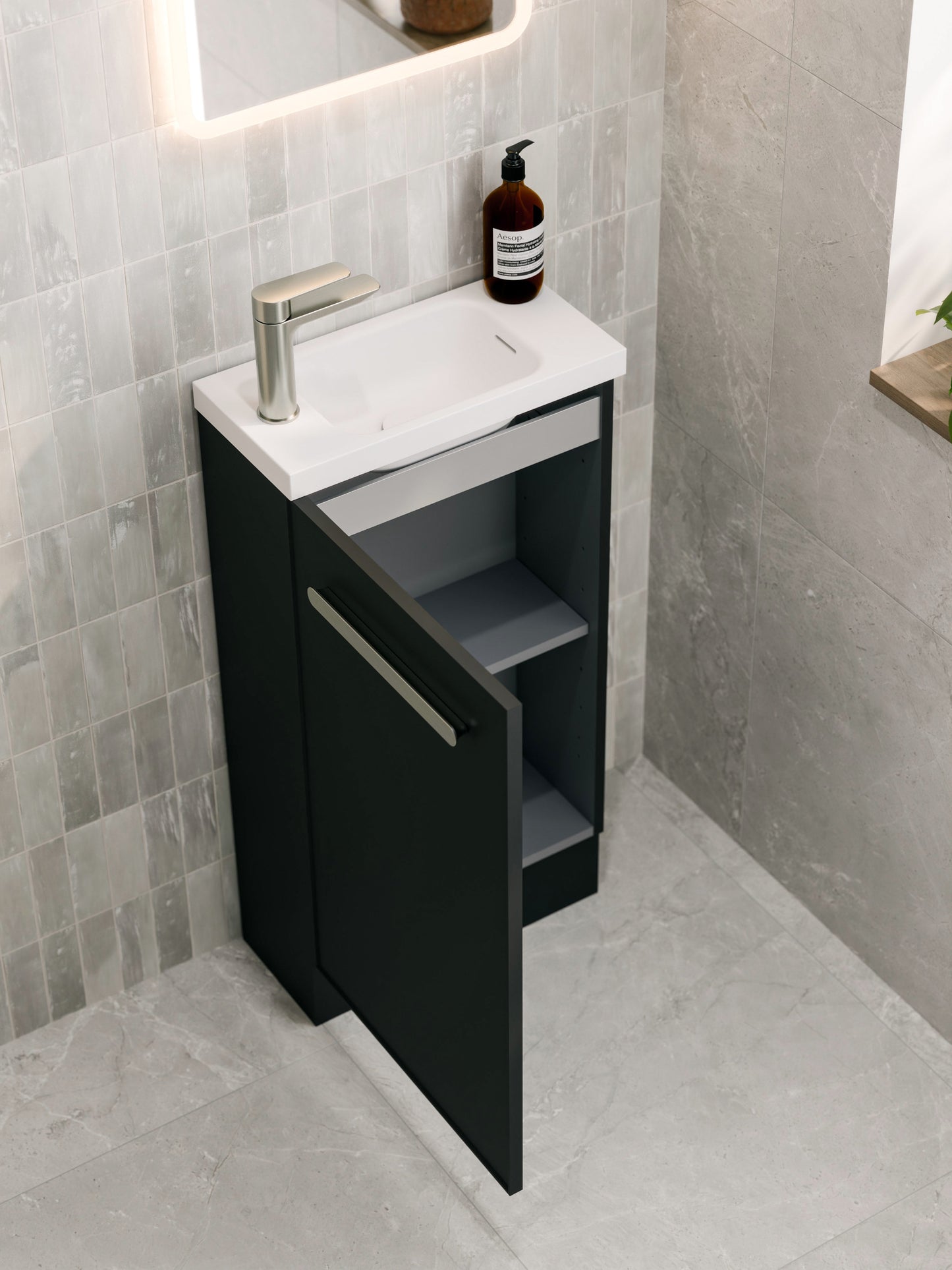 LINEARE AXEL 450 FLOORSTANDING VANITY - LEFT HINGE