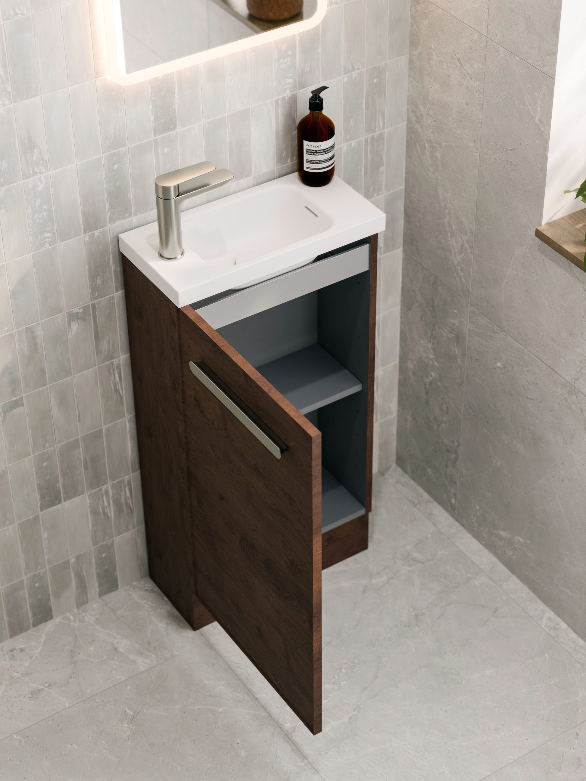 LINEARE AXEL 450 FLOORSTANDING VANITY - LEFT HINGE