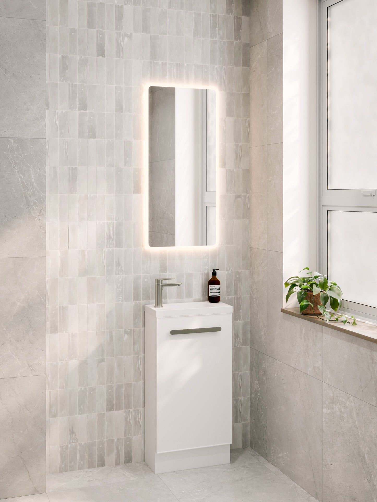 LINEARE AXEL 450 FLOORSTANDING VANITY - LEFT HINGE