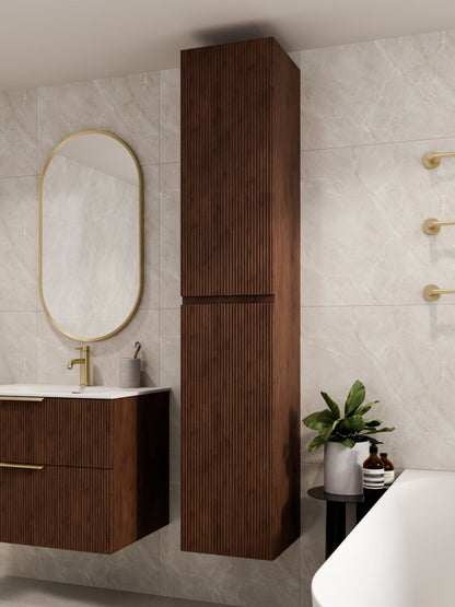 LINEARE BATHROOM PILLAR TOWER CABINET WALNUT