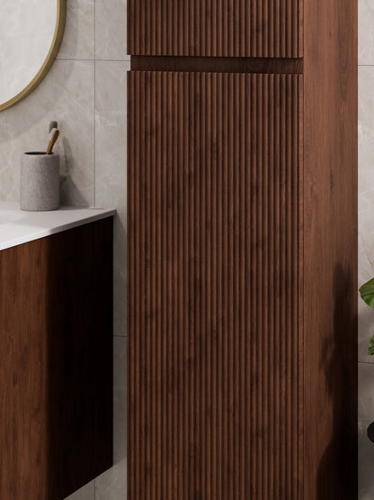 LINEARE BATHROOM PILLAR TOWER CABINET WALNUT