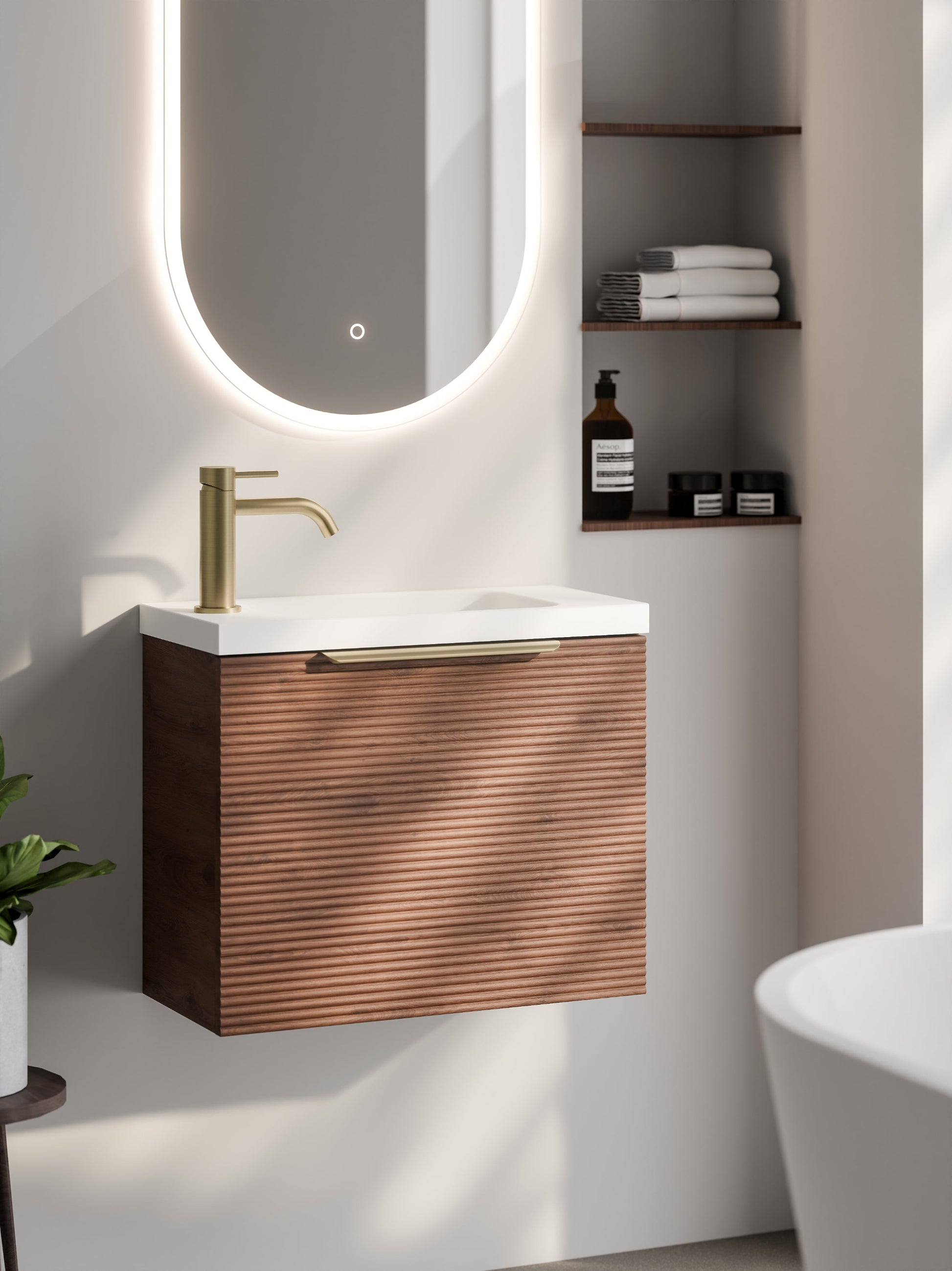 LINEARE ORCHARD 550 BATHROOM VANITY WALNUT
