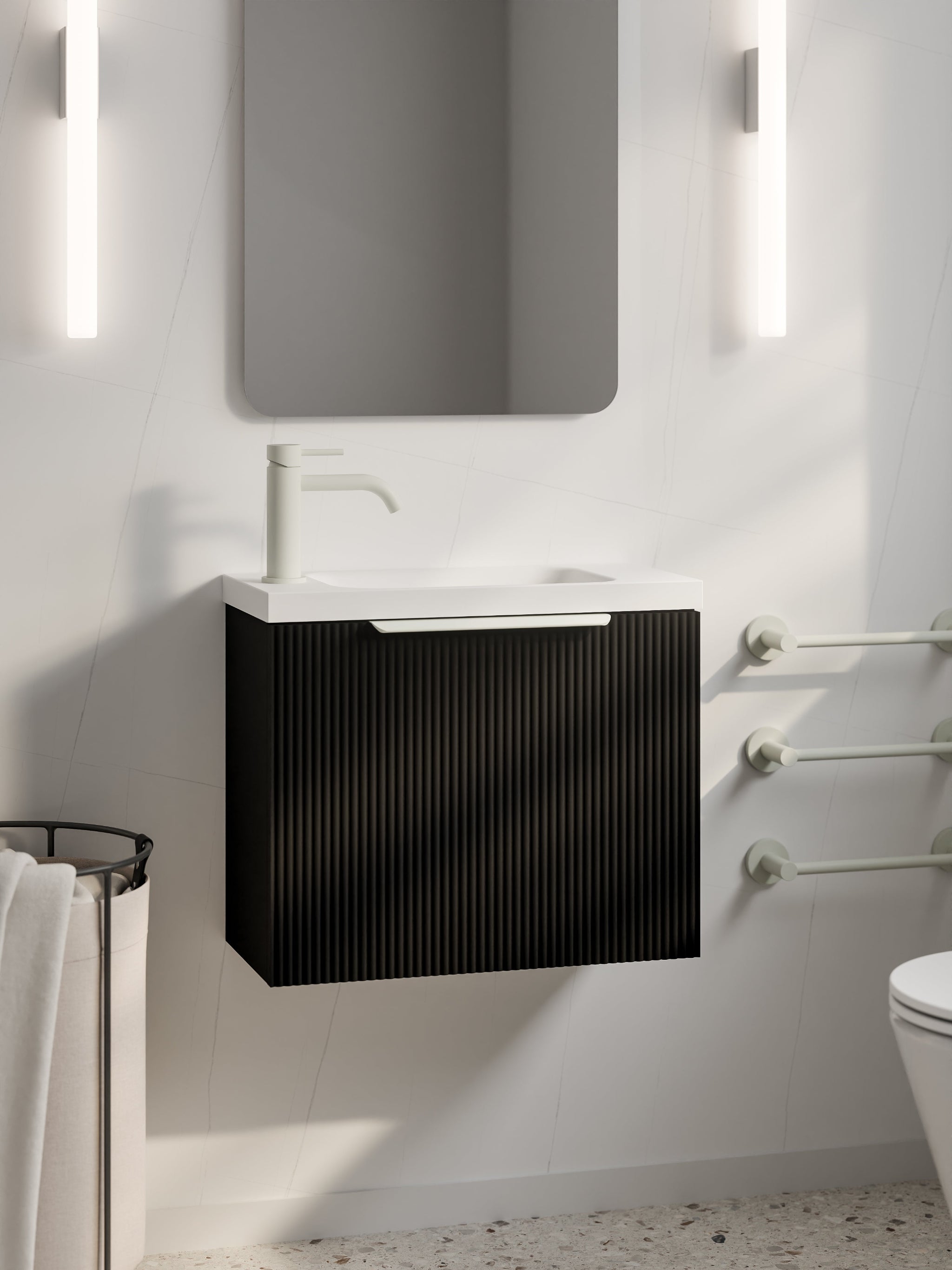 LINEARE PILLAR 550 VANITY - RIGHT HINGE – Flush Bathroomware