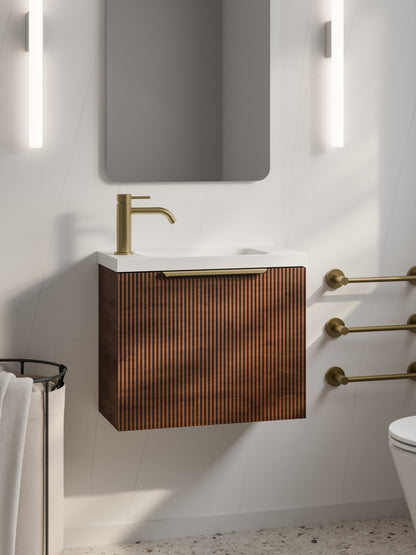LINEARE PILLAR 550 BATHROOM VANITY WALNUT