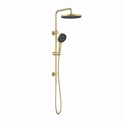 LINKWARE GABE TWIN SHOWER WITH RAIL BRUSHED GOLD