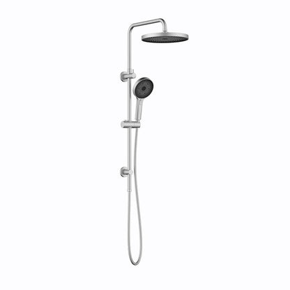 LINKWARE GABE TWIN SHOWER WITH RAIL BRUSHED NICKEL