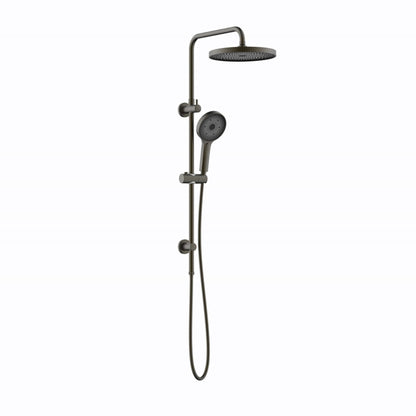 LINKWARE GABE TWIN SHOWER WITH RAIL GUNMETAL