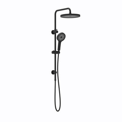 LINKWARE GABE TWIN SHOWER WITH RAIL MATTE BLACK