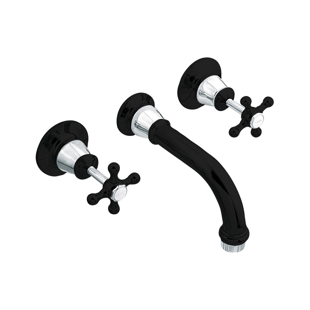 LINKWARE NOOSA BATH OR WALL BASIN MIXER CHROME & BLACK