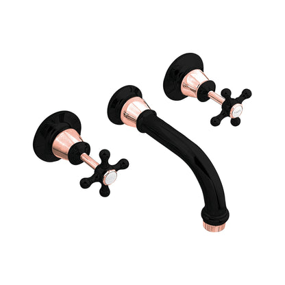 LINKWARE NOOSA BATH OR WALL BASIN MIXER ROSE GOLD & BLACK