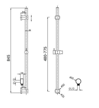 CODE LAMONE ROUND SLIDE SHOWERS - 6 COLOURS