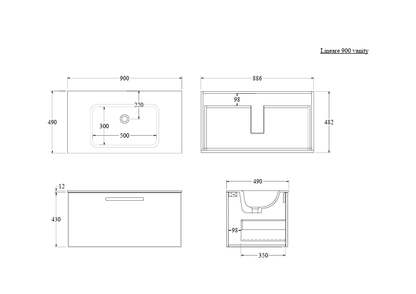 LINEARE 900 AXEL SINGLE DRAWER VANITY