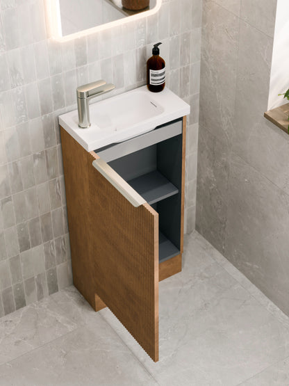 LINEARE 450 PILLAR FLOORSTANDING VANITY - LEFT HINGE