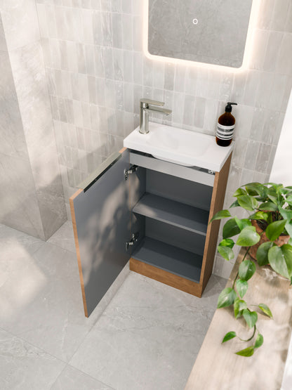 LINEARE 450 PILLAR FLOORSTANDING VANITY - LEFT HINGE