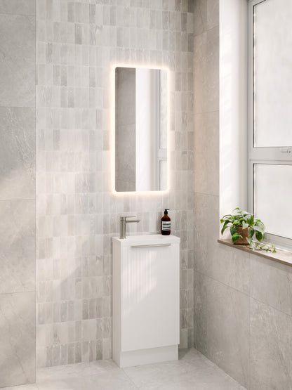 LINEARE 450 PILLAR FLOORSTANDING VANITY - LEFT HINGE