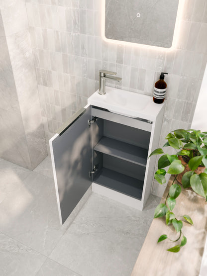 LINEARE 450 PILLAR FLOORSTANDING VANITY - LEFT HINGE