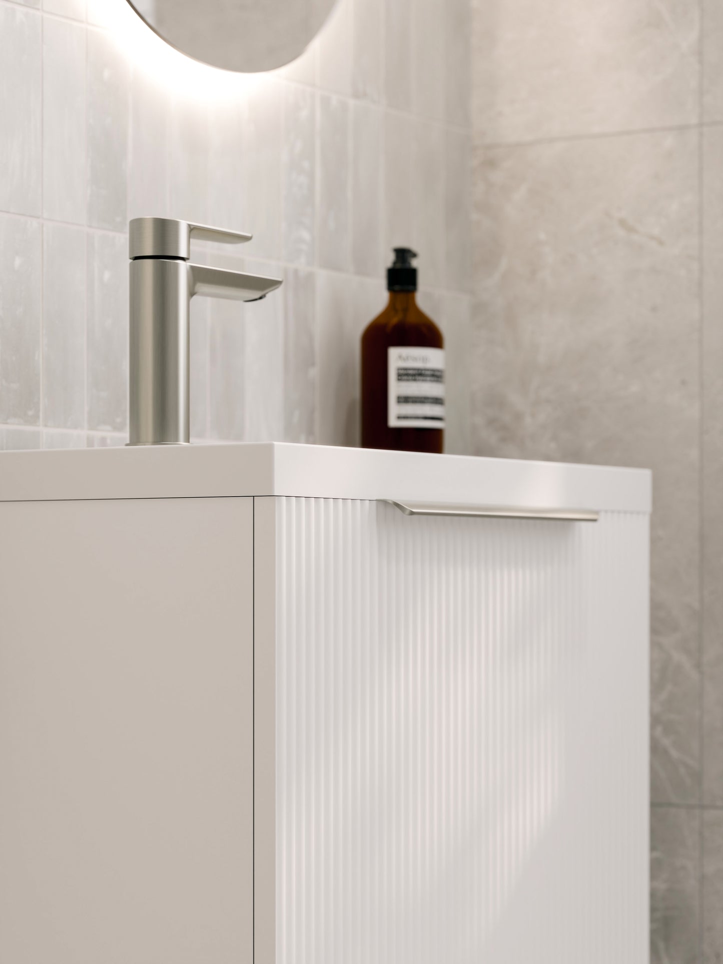 LINEARE 450 PILLAR FLOORSTANDING VANITY - LEFT HINGE