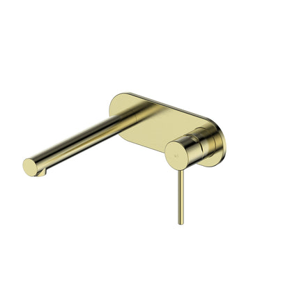 MACI WALL BASIN MIXER WITH FACEPLATE BRUSHED BRASS
