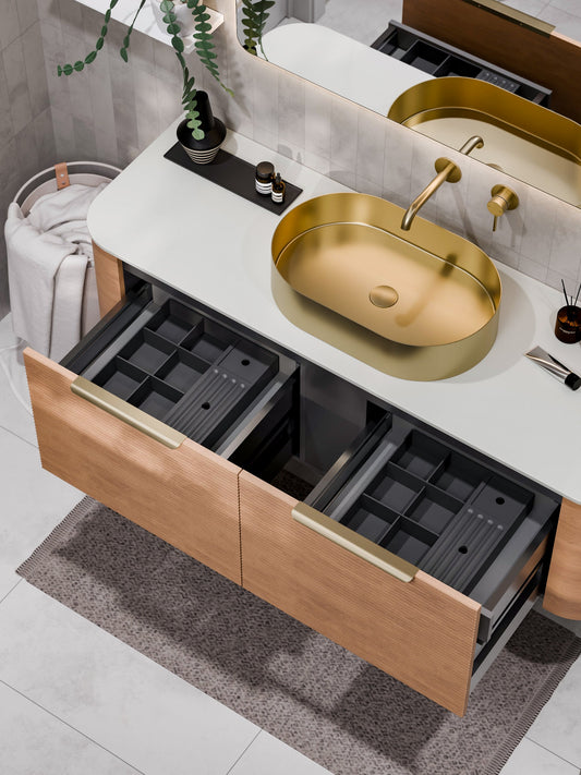 NATURE 1500 SINGLE SINK ORCHARD VANITY - SOLID SLAB TOP