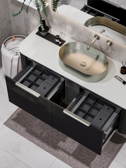 NATURE 1500 SINGLE SINK ORCHARD VANITY - SOLID SLAB TOP