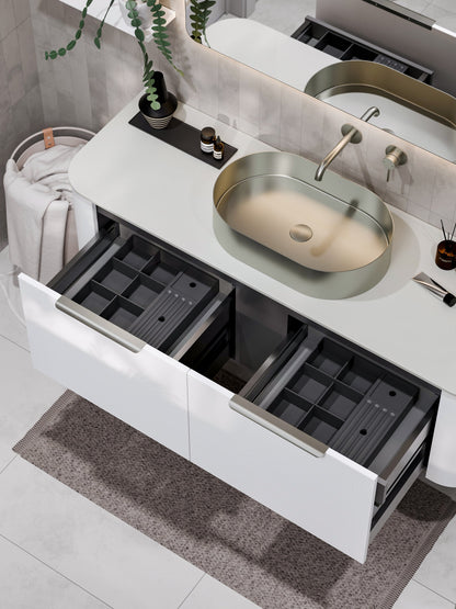 NATURE 1500 SINGLE SINK ORCHARD VANITY - SOLID SLAB TOP