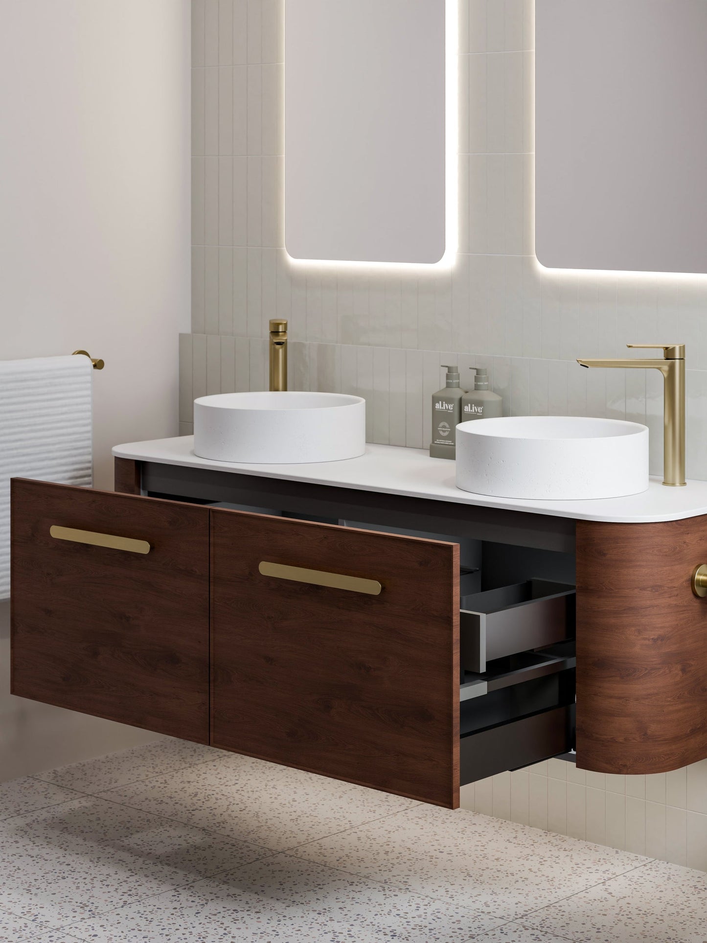 NATURE 1500 AXEL VANITY - SOLID SLAB TOP
