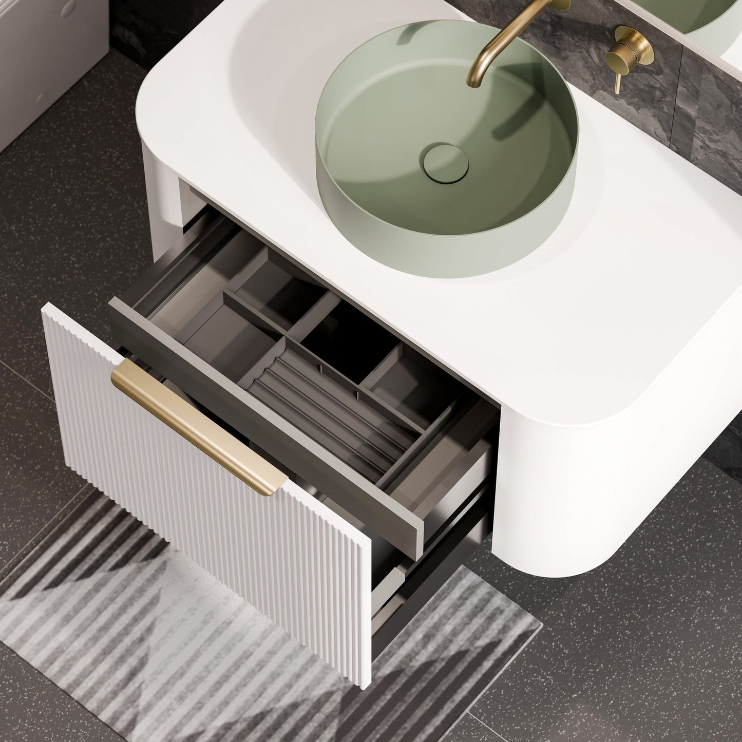 NATURE 900 PILLAR VANITY RANGE - SOLID SLAB TOP