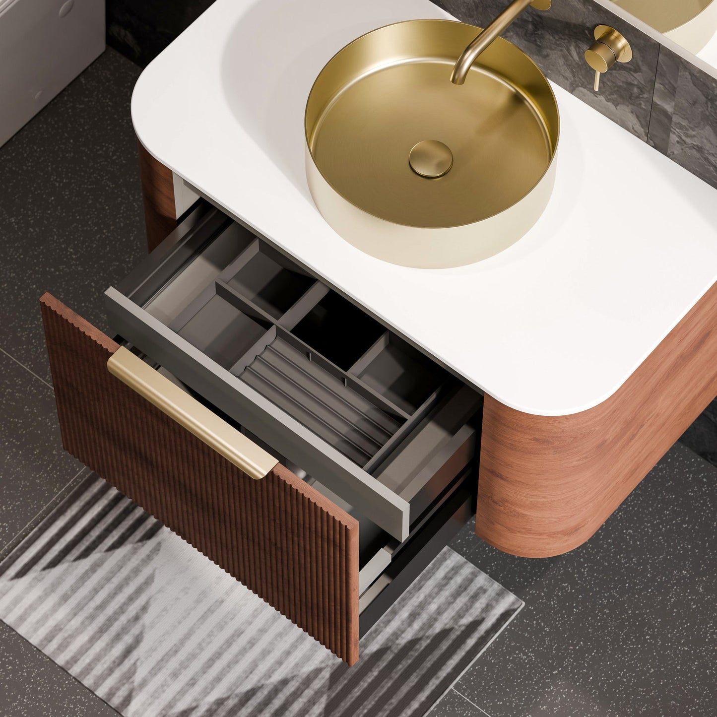 NATURE 900 PILLAR VANITY RANGE - SOLID SLAB TOP